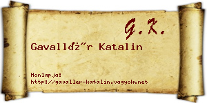 Gavallér Katalin névjegykártya